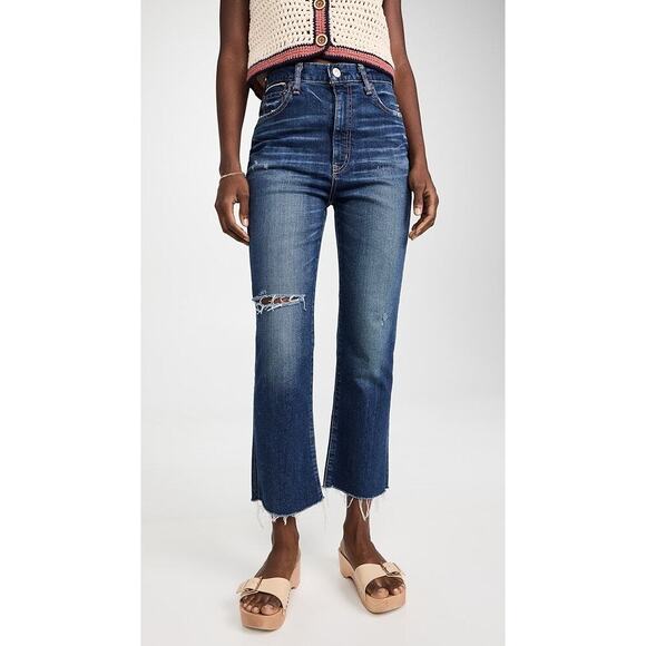 Moussy Vintage Rhode Cropped Flare Jeans Size 28 - Picture 6 of 11